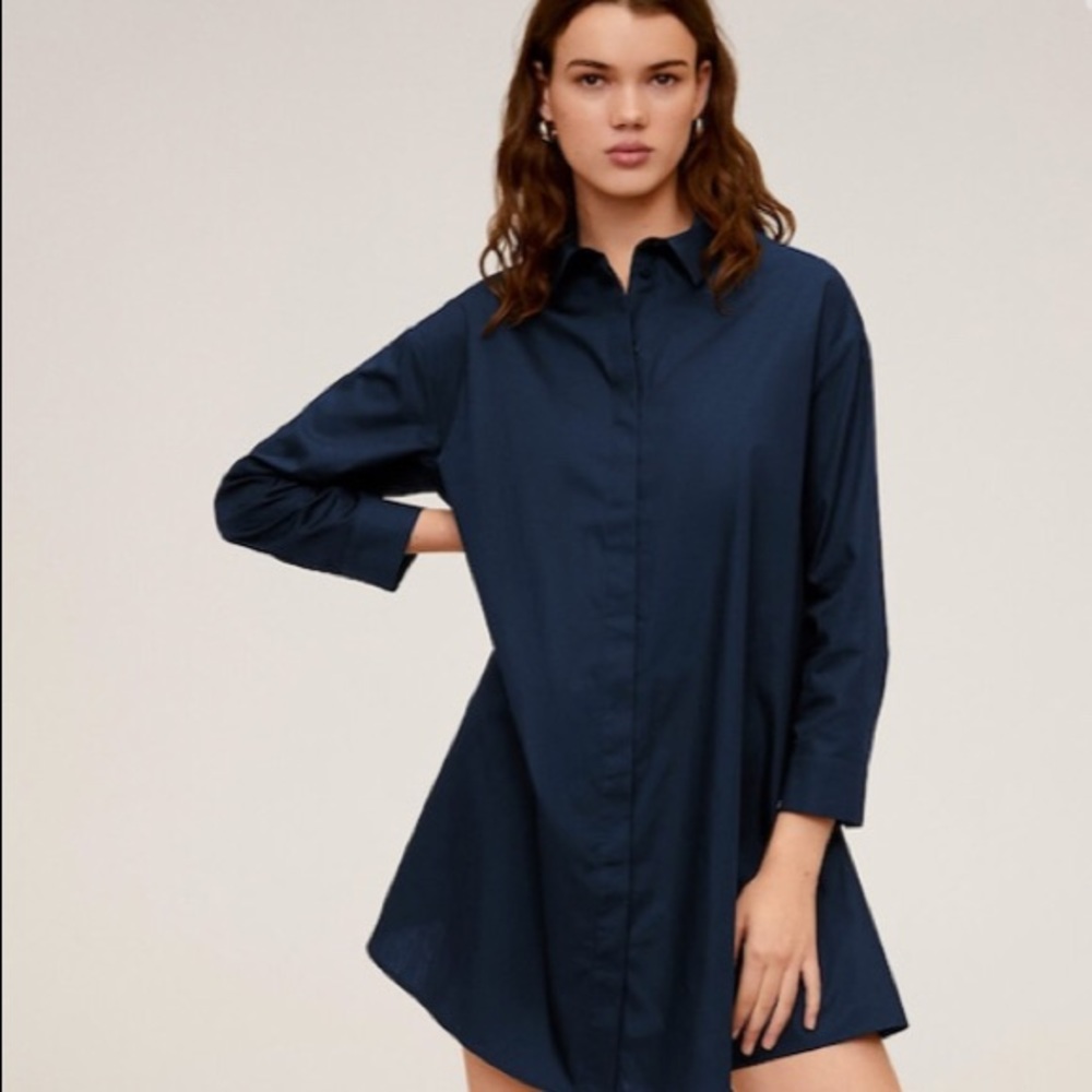 MANGO oversized navy shirt NEW